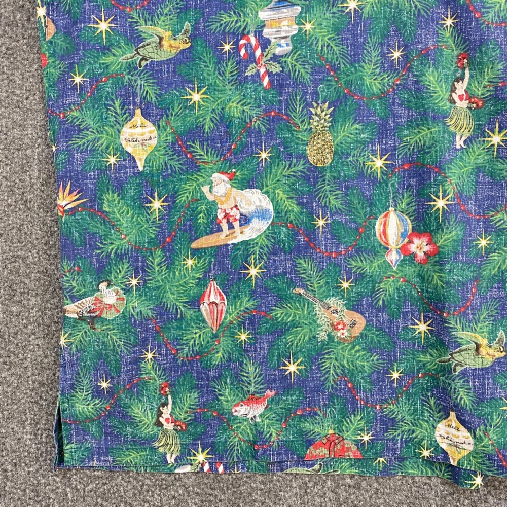 Reyn Spooner Mele Kalikimaka Hawaiian Shirt Men 2XL Blue Christmas 2022 Aloha - Picture 10 of 16